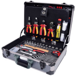 KS Tools 911.0628 1/4&quot; &#x2B; 1/2&quot; Electrians Tool Set, 128 Pcs