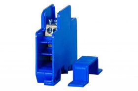 Blok rozdzielczy jednobiegunowy 60A - korpus niebieski