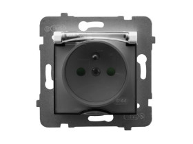 ARIA Gniazdo hermetyczne z uziemieniem IP-44 z przesłonami torów prądowych wieczko przezroczyste biały GPH-1UZP/m/00/d OSPEL