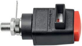 Quick pressure clamp, red, 300 V, 16 A, solder connection/cable lug, nickel-plated, SDK 5230 / RT