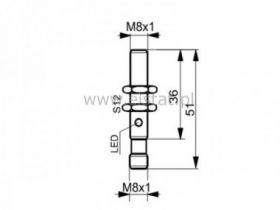 Czujnik indukcyjny TID0801ZNK ( NPN, NO, M8)