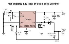 No R Current Mode Boost DC/DC Controller
