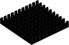 IC heatsink, (L x W x H) 40 x 40 x 6 mm, 14.6 to 5.8 K/W, black anodized, 10037039
