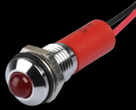 Q8P3CXXR12E Indicator LED, 12 V DC, 8 mm, wired, red/BrC
