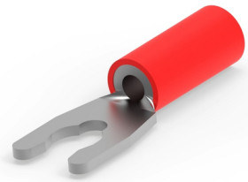 Insulated forked cable lug, 0.3-1.42 mm², AWG 22 to 16, M3.5, red, 52949-1