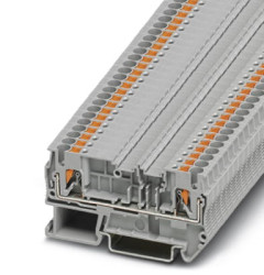 Through terminal block, push-in connection, 0.14-4.0 mm², 2 pole, 24 A, 6 kV, gray, 3270110