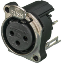 XLR panel socket, 3 pole, metal, NC3FBV2