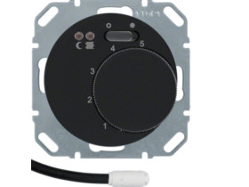 BERKER R.1/R.3 Regulator temperatury podłogowej ze stykiem zwiernym element centralny LED czarny 20342045 HAGER