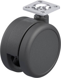 Blickle 921094 LKDB-PUA 75G-P20 Podwójna rolka skrętna z tworzywa sztucznego Średnica koła: 75 mm Maksymalne obciążenie: