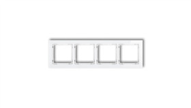 Deco Ramka Poczwórna - Efekt Szkła (Ramka: Biała Spód: Biały) Biały 0-0-Drs-4