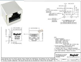 GNIAZDO LAN DO DRUKU PIONOWE MAGJACK SI-1606-F-R