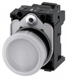 Lampka sygnalizacyjna kompletna 22mm biała LED 24V AC-DC tworzywo przył sprężynowe SIRIUS ACT 3SU1102-6AA60-3AA0