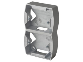 GAZELA Puszka natynkowa 2 podwójna pionowa srebro PNP-2JV/18 OSPEL