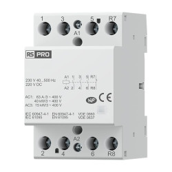 Stycznik instalacyjny 220 V DC, 230 V AC RS PRO styki: 4 63 A 3NO/1NC