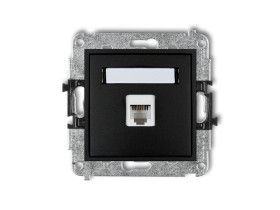 MINI Gniazdo telefoniczne 1xRJ11 4-stykowy beznarzędziowe czarny mat 12MGT-1 KARLIK