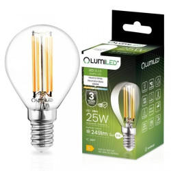 Żarówka LED E14 P40 2W = 25W 249lm 4000K Neutralna 360 Filament LUMILED