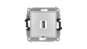 Icon Mechanizm Gniazda Pojedynczego Usb A-A 2.0, Bez Pola Opisowego Srebrny...