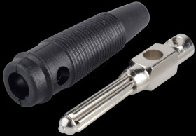 Bunch plug, 4 mm, screw-in, cross-hole, black