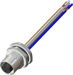 Przemysłowe złącza okrągłe 5-pinowe M12, panelowe Wtyczka, gniazdo RS PRO