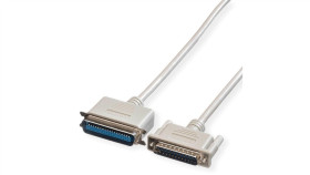 Roline Kabel Równoległy Do Drukarki Db25 Męski - Centr.36 Męski, Szary, 1,8 M