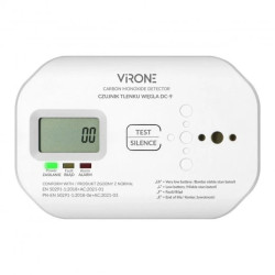 Bateryjny czujnik tlenku węgla (czadu), 2xAA, żywotność sensora 10 lat,DC-9