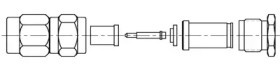 SMA plug 50 Ω, RG-405, solder/clamp, straight, 1050789-1
