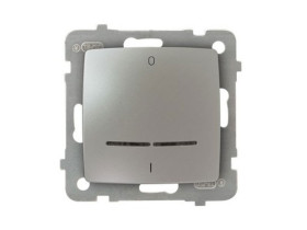 KARO Wyłącznik 2-biegunowy z podświetleniem niebieskim IP-20 zaciski gwintowe srebrny perłowy ŁP-11SS/m/43 OSPEL