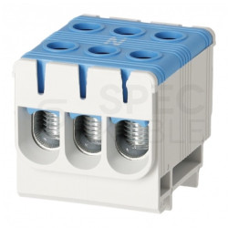 Złączka szynowa 3-torowa Al/Cu 2,5-50mm2 na TH35 niebieski FJ-E50/3/B HEDO