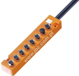 SB 8/LED 3-333/7 M rozdzielacz 6 portów M8 (3 stykowe), przewód w izolacji PUR, dł. przewodu 7m, Lumberg: 97792, SB8LED33337M