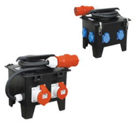 Rozdzielnica przenośna 4x16A 230V, 2xCEE 16A 5p 400V, 2xCEE 32A 5p 400V, 1xFI40/0,03A, 1xC16A/3, 2xB16/1, IP44 522857