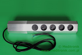 Casia listwa zasil. naścienna/narożna ALU 4x gn. UTE z bolc.uz. 1x przeł.koł