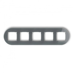 ICON Ramka uniwersalna pięciokrotna okrągła - efekt szkła (ramka: grafitowa spód: grafitowy mat) 28-28-IRSO-5