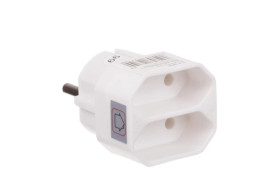 Rozgałęźnik 2-gniazdowy - 2x2P-euro, bez uziemienia, biały / 12710