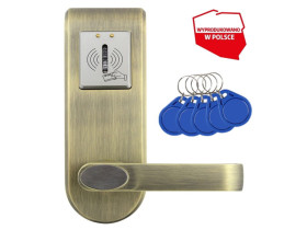 Szyld z kontrolą dostępu "EURA" ELH-62B9/BRASS z czytnikiem RFID uniwersalny rozstaw śrub WE1A7004 EURA-TECH