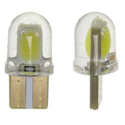 Dioda LED T10 COB MINI SILICA W5W żarówka Biała 12V
