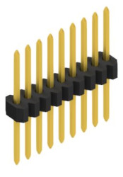 Pin header, 9 pole, pitch 1.27 mm, straight, black, 10060619