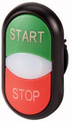 Eaton 216703 M22S-DDL-GR-GB1/GB0 Przycisk podwójny pierścień przedni z tworzywa sztucznego 1 szt.