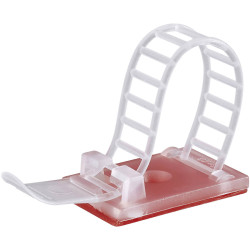 TruComponents 41055 Cable mount Adhesive/Scr fixing Ø22mm + strap Clear 1pcs