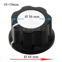 Gałka potencjometru bakielitowa czarna GBC36 36mm