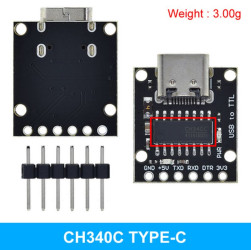 MINIATUROWY KONWERTER USB TTL UART CH340C USB-C (ARD-CH340C-USBC)