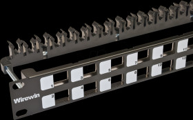 WKS PANEL 24 BLACK 19" Patchpanel for 24x Keystone Module, black