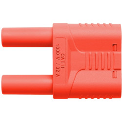 Jumper, pitch 19 mm, 1000 VAC/VDC, 1 kV, 32 A, nickel-plated, red, SKURZ 6100 / 19-4 IG 2MB NI / RT