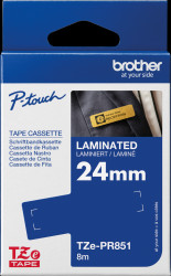 TZEPR851 Laminated labelling tape, black on premium gold, 24 mm