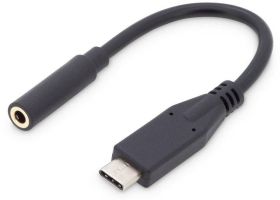 Digitus Audio adapter [1x złącze męskie USB-C - 1x złącze żeńskie jack 3,5 mm] AK-300321-002-S 20.00 cm konstrukcja elas