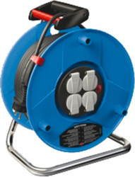 Cable reel, 4-way, 25 m, 13 A, blue, 1 21805 0