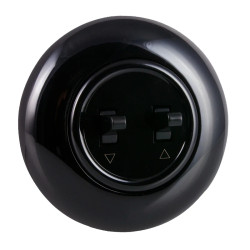 Włącznik żaluzjowy / roletowy z ramką, montaż podtynkowy, kolor czarny Retro Vintage Loft