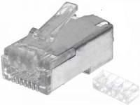 TPLUG-8P8C-EDP Wtyk modularny, ekranowany 8p8c typu PLUG - drut (RJ-45) z prowadnicą