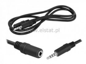 Kabel Wtyk - Gniazdo Jack 3.5, 4pola, 1m.