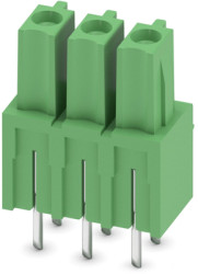 Socket header, 3 pole, pitch 3.81 mm, straight, green, 1875438