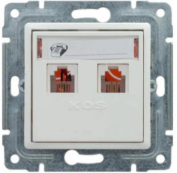 VENA Gniazdo telefoniczne podwójne 2xRJ11 białe 510464